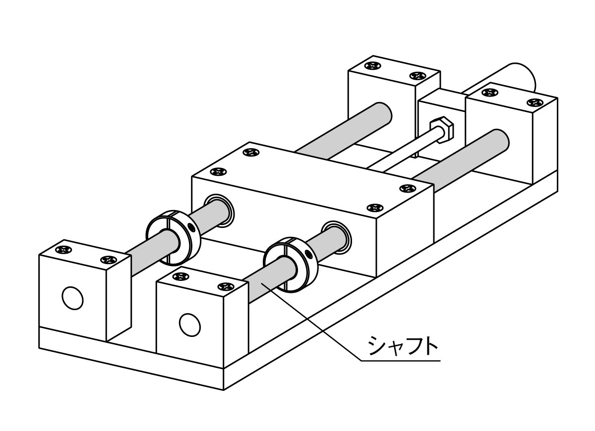 直線運動ガイド用のシャフト